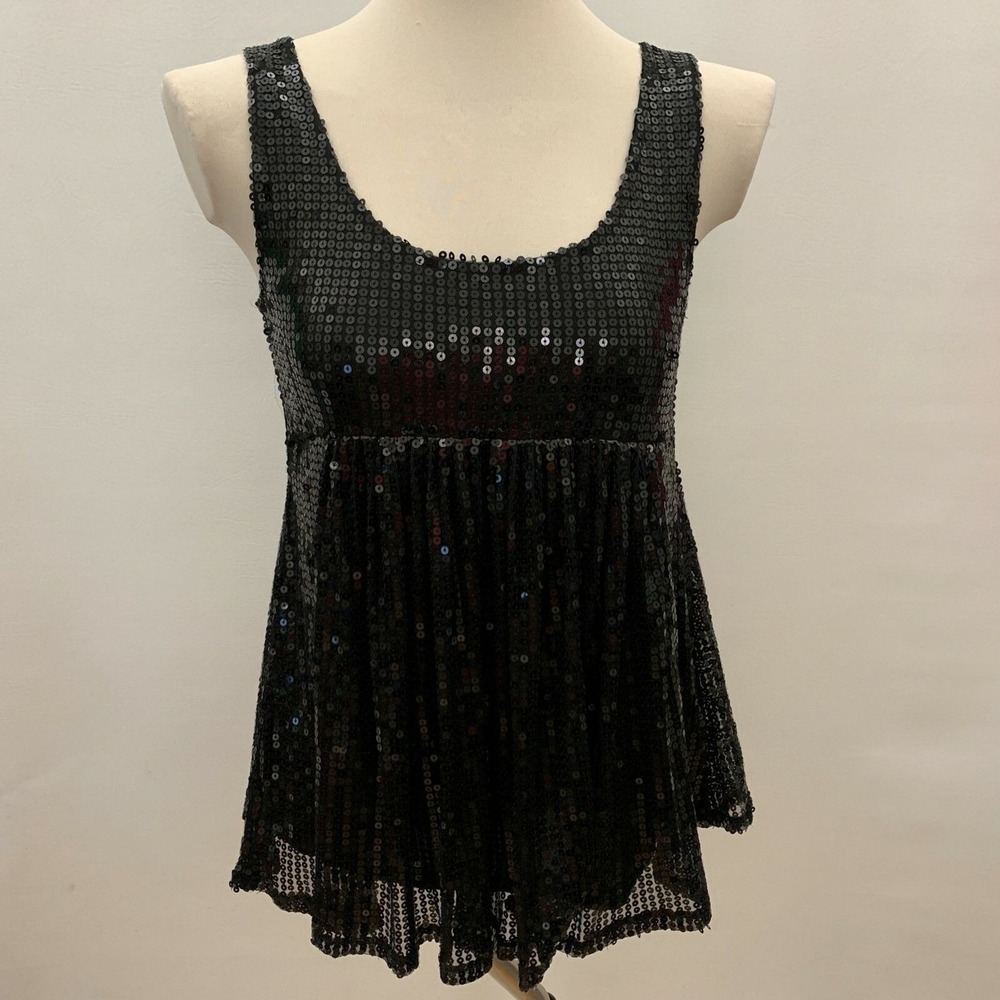 Arden B Women's Top X-Small Black Sequins Sleeveless